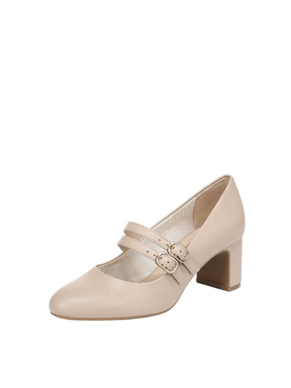 NWT Lifestride Jane Block Heel Pumps with Double Straps Tender Taupe Brown 5M